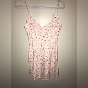 Pink floral romper